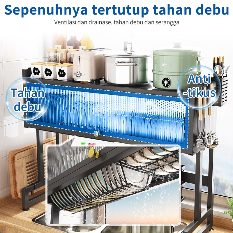 Rak Dapur Rak Wastafel Pintu Kabinet Rak Piring Rak Pinggan Mangkuk Rak Sinki