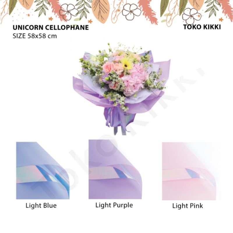 

Unicorn Floral Wrapping / Kertas Bungkus Bunga Mengkilap