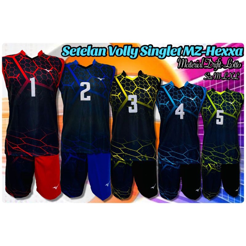 1 set Kaos setelan Volly Mizuno Singlet