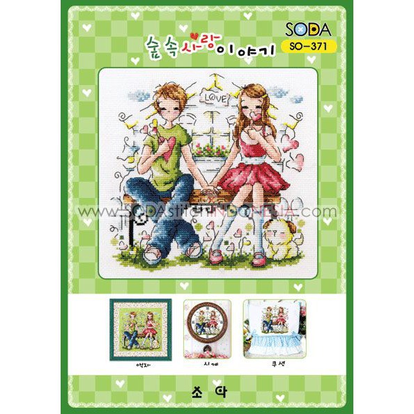 Paket DIY Craft Sulam Kristik Strimin Cross Stitch Sodastitch SO-371 - Tale Of Love Korea Couple