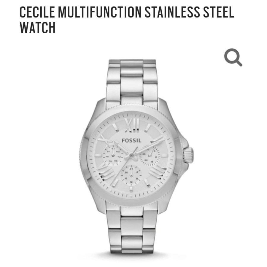 Cashback Jam Tangan Wanita Fossil AM4509 - AM 4509 Baterai Stainless Silver Jam Tangan Wanita Fashio