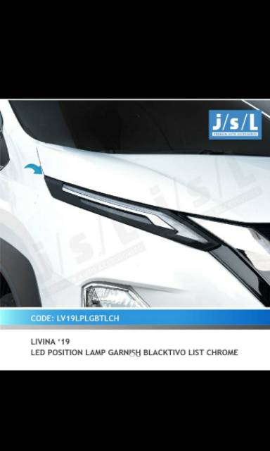 Garnish depan all new Livina 2019 LED position Chrome Carbon Hitam jsl