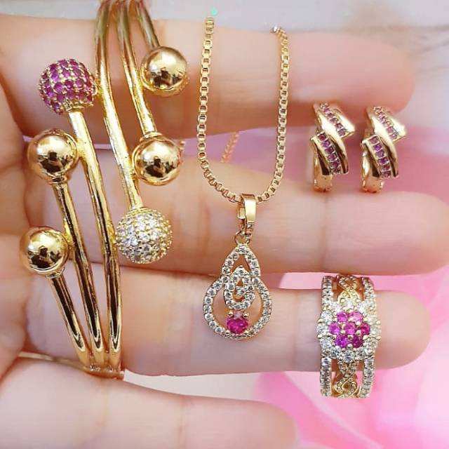 Xuping set perhiasan lapis emas 24k 1733j