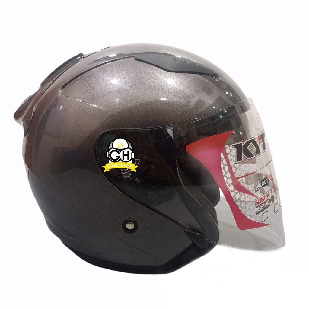 HELM GALAXY FLAT R SOLID GUNMET DOUBLE VISOR HALF FACE