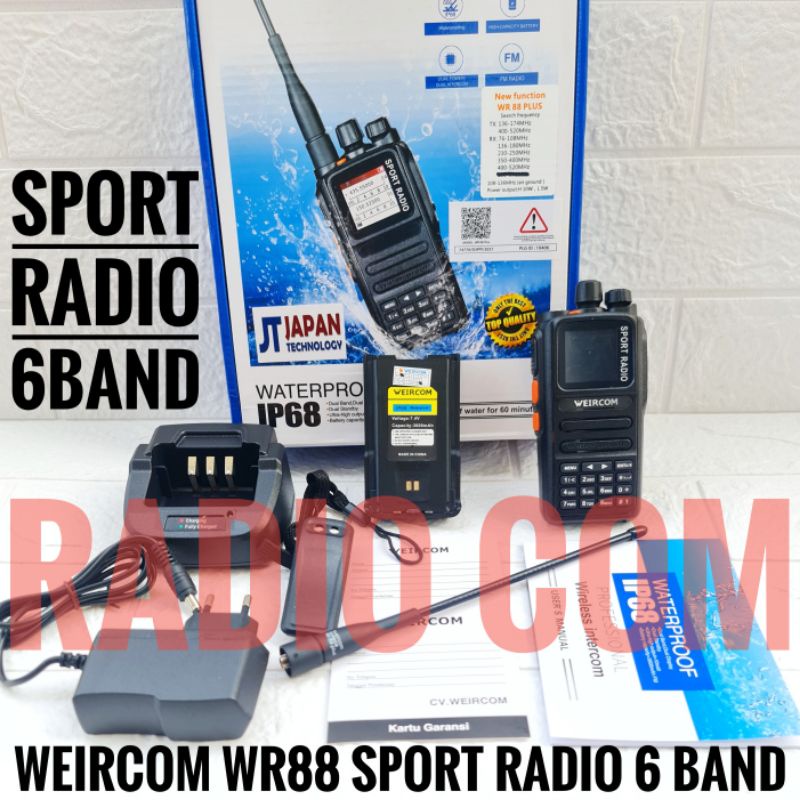 HT WEIRCOM WR88 PLUS 6BAND WATERPROOF HT WEIRCOM WR 88 PLUS SPORT RADIO 6BAND ORI HT WEIRCOM SPORT RADIO WR88 PLUS - ARMY