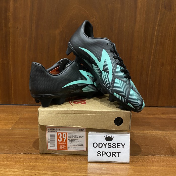 Sepatu Bola Specs Austero FG (Black / Mantis) - 38