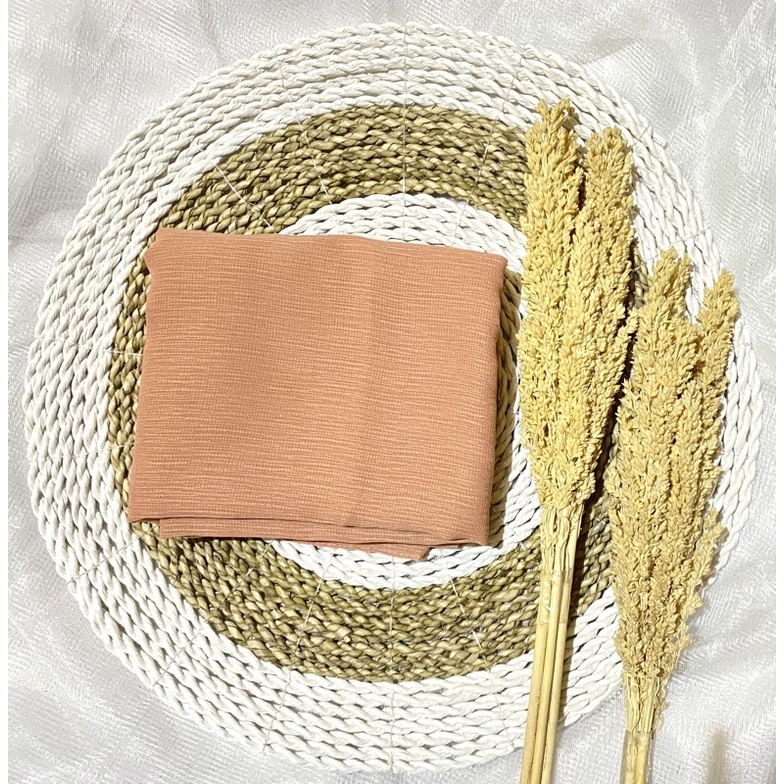 Jilbab segi empat Cornskin Premium Jahit Tepi/ Jilbab Serat Jagung / CORNSKIN-Salem pastel/salmon