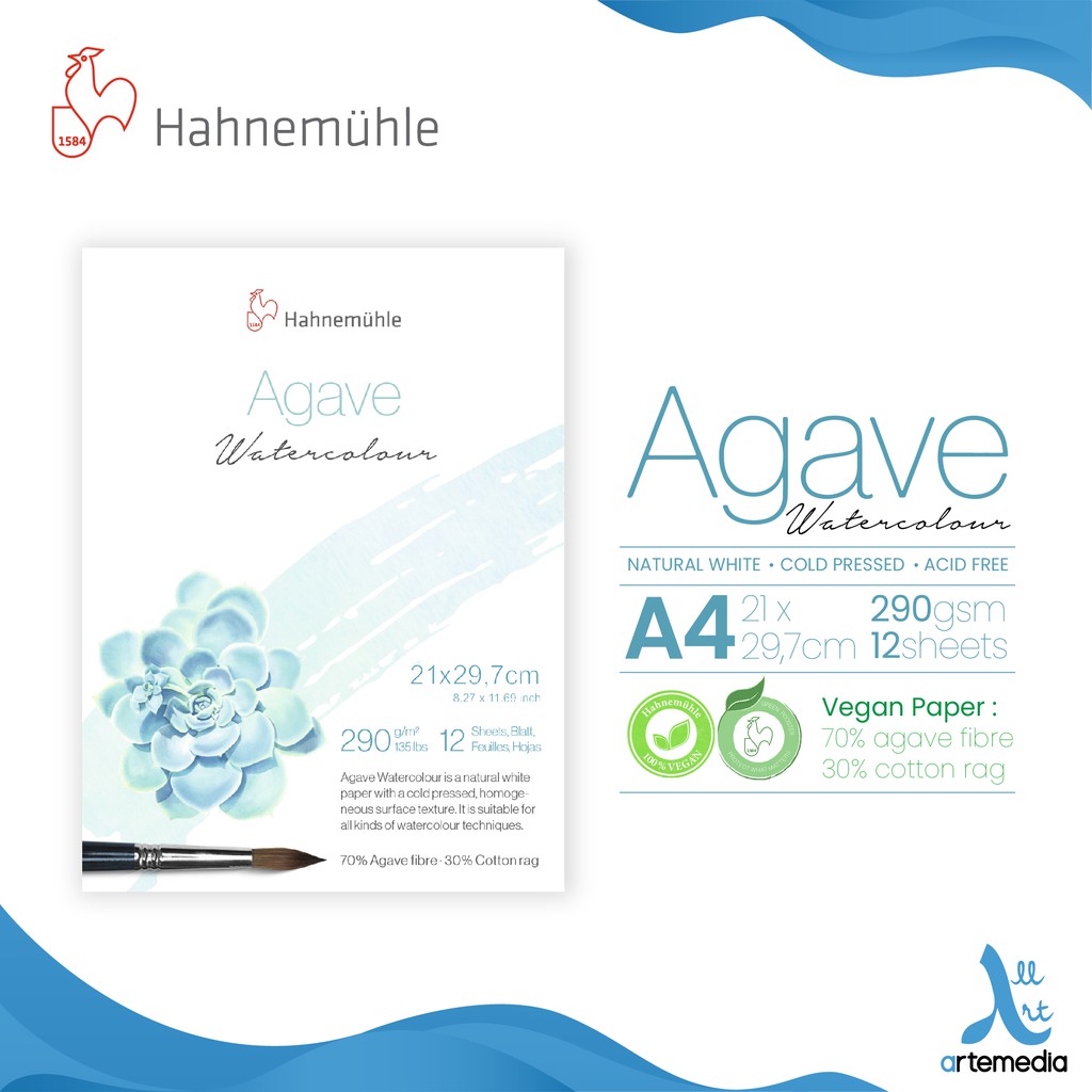 

Hahnemuhle A4 Agave Watercolor Pad Paper Block