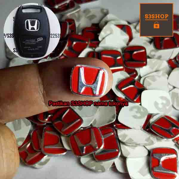 Logo Sticker Kunci Mobil Honda  Standart Merah Red Emboss