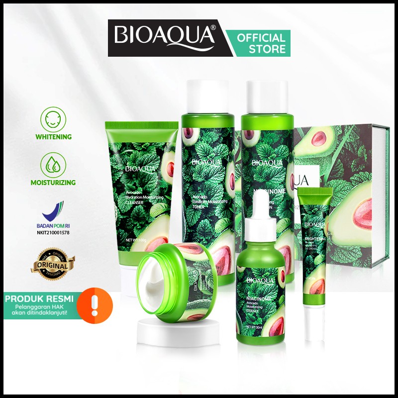 Bioaqua Avocado Elasticity Moisturizing Six Piece Set / Paket Skincare Avocado