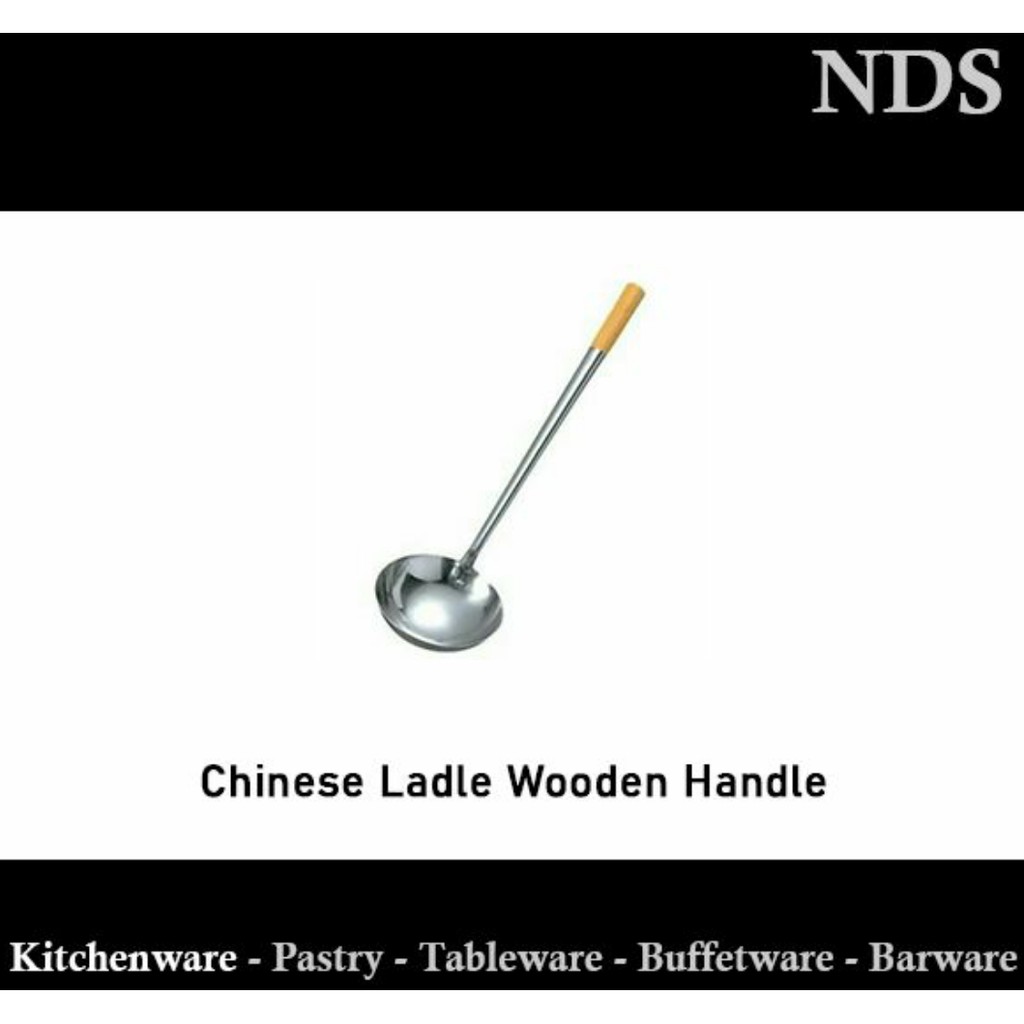 Chinese Ladle Wooden Handle 10cm (150 ml) / Irus panjang / Soup Ladle