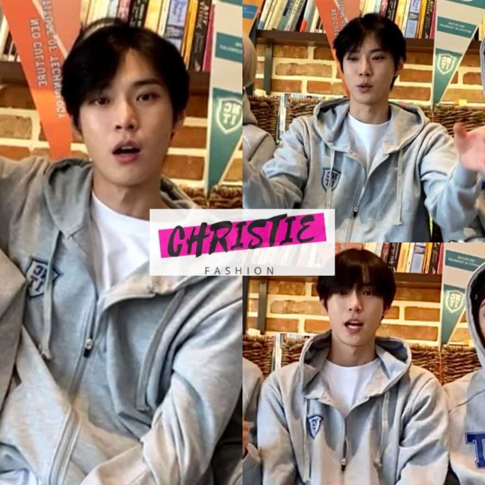 Hoodie Zipper Ncit 127 M-Xxl / Sweater Jacket Zip Up Nct 127 Doyoung - M, Abu-Abu Cuci Gudang