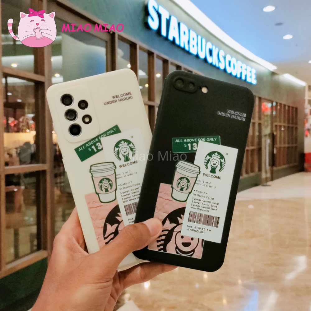 MIAO STARBUCKS CASE SQUARE EDGE XIAOMI REDMI 8 8A 9 9A 9C 9T NOTE 8 PRO NOTE 9 PRO NOTE 10 /10S PRO-1