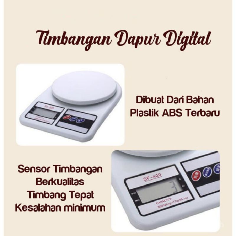 Timbangan Digital Elektrik Scale Dapur SF400 Pengukur Berat Makanan ⭐ Panda99⭐