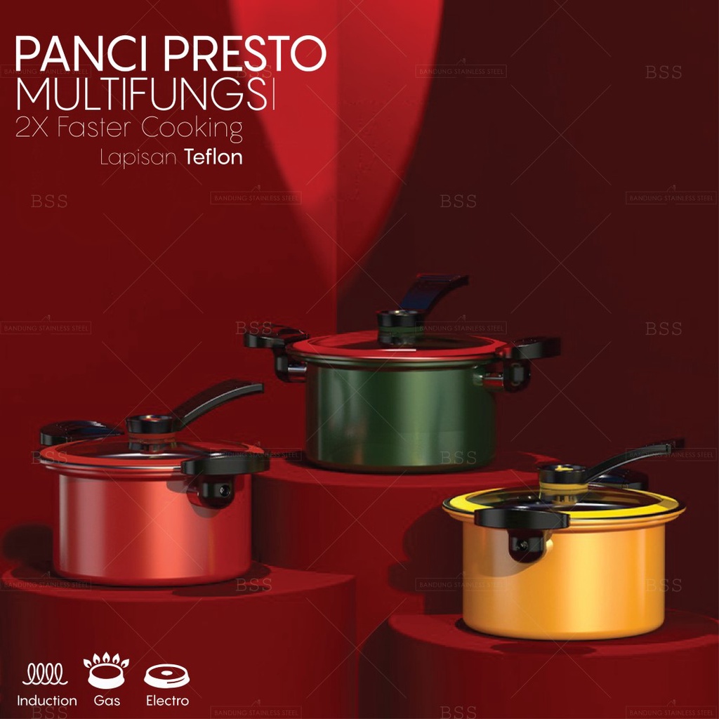 Panci Presto 3,5 Liter Teflon Pressure Cooker Pot Totipotent Melunakan Daging Lembut Anti Lengket