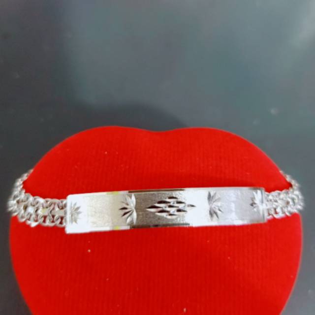 GELANG PERAK SILVER,MODEL TOP READY PLAT MAS PUTIH