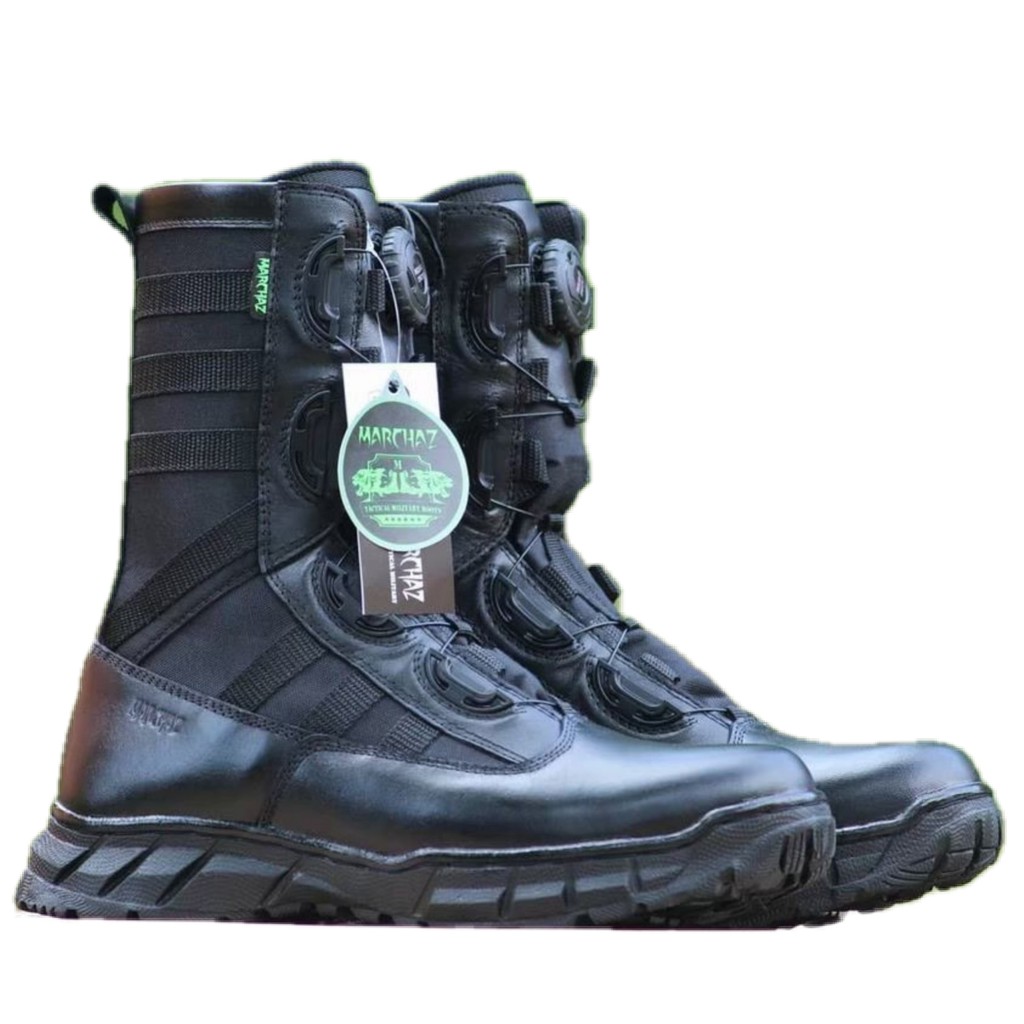 Sepatu Pdl Tali Putar Model Ninja Weba Kulit Sapi Asli Berkualitas Merk MARCHAZ Sepatu Pdl Tni Polri Security Satpam