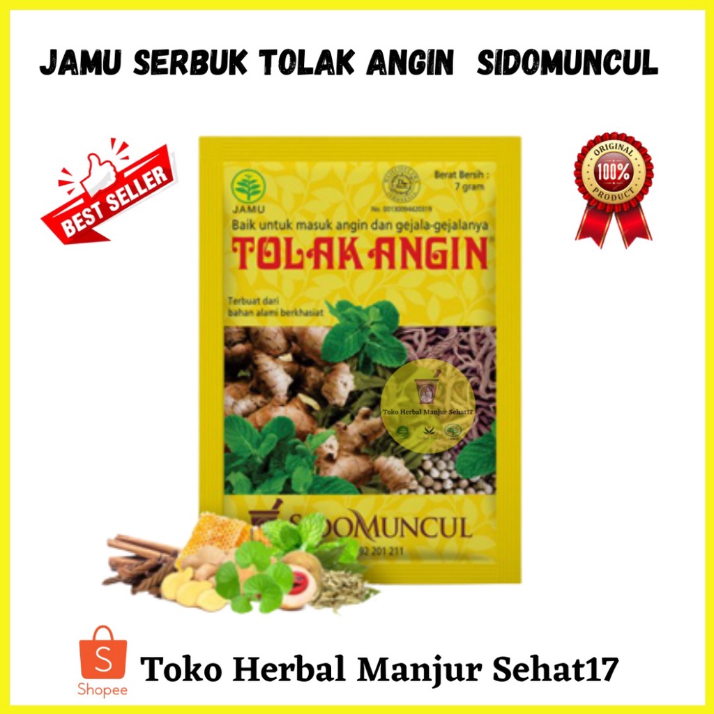 Jual Jamu Serbuk Tolak Angin Sidomuncul Original Isi 10 Sachet Jamu