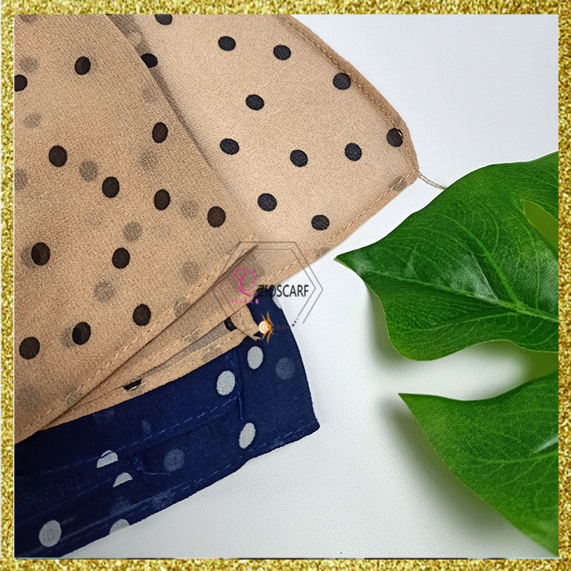 PASHMINA MALAYSIA POLKADOT JILBAB HEAVY CHIFFON HIJAB SHAWL PREMIUM IMPORT A64