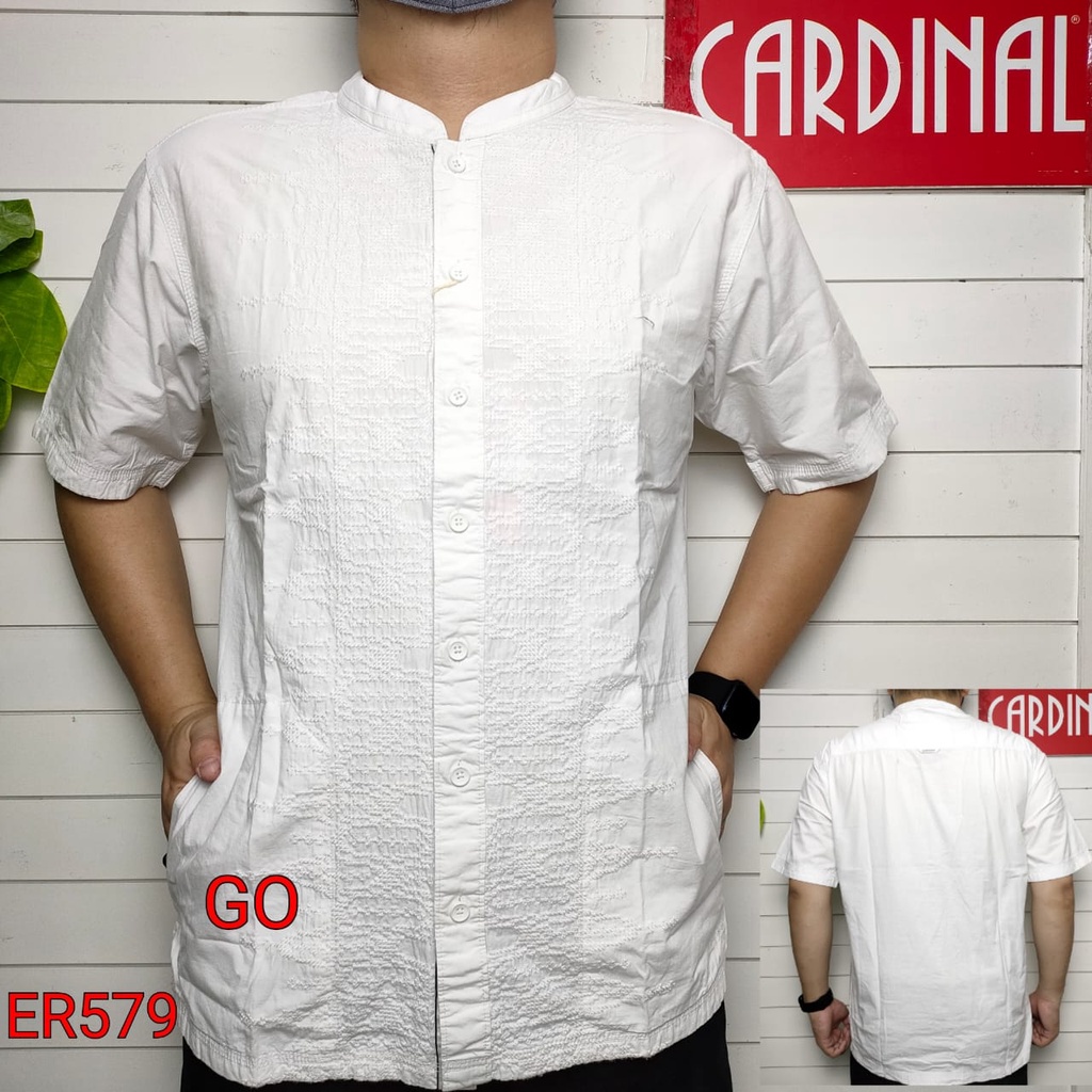 gos  TSC CARDINAL KEMEJA KOKO PUTIH Jeans Taqwa Pakaian Pria Original Baju Muslim Polos Lengan Pendek