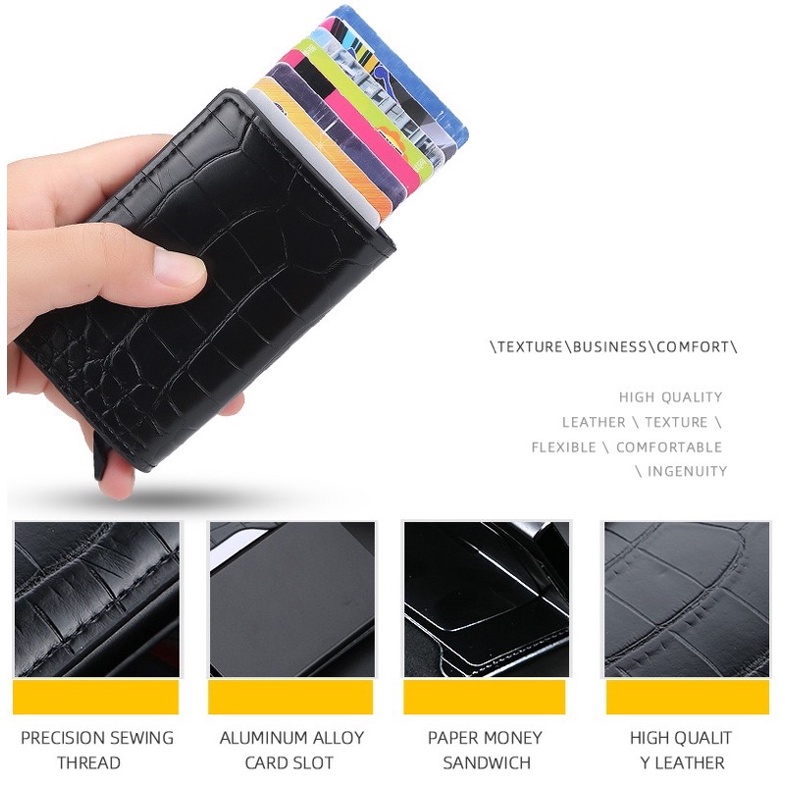 Dompet Kartu Kulit Pria Rfid Wallet Card Holder Baellerry K9130