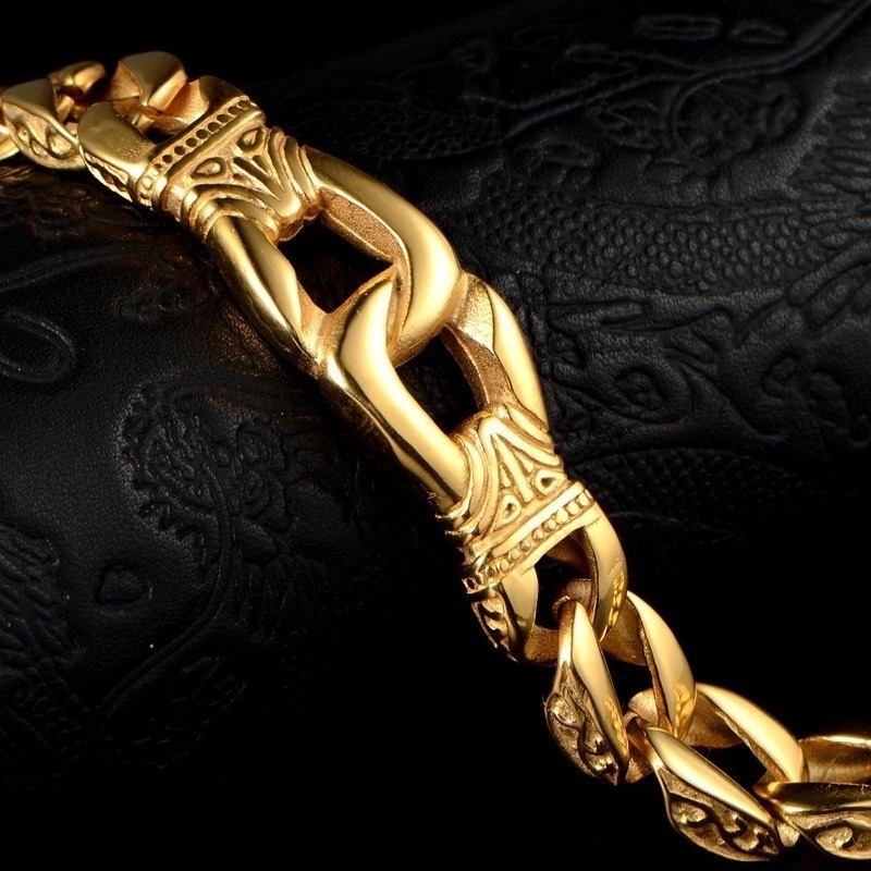 [Z H Perhiasan] Hip Hop Rock Retro Pria Fashion Gelang Stainless Steel Pesta Perhiasan Aksesoris
