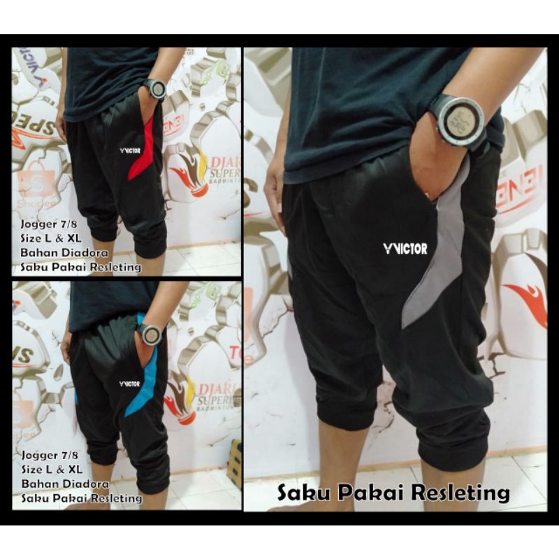 Celana badminton 3/4 lining olahraga pria bulutangkis-jogger pendek badminton 3/4