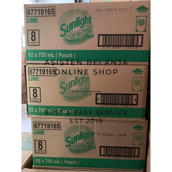 GOJEKGRAB 1 Karton SUNLIGHT Lime 755ml Jeruk Nipis 755 ml x 12 Pouch 780ml 800ml