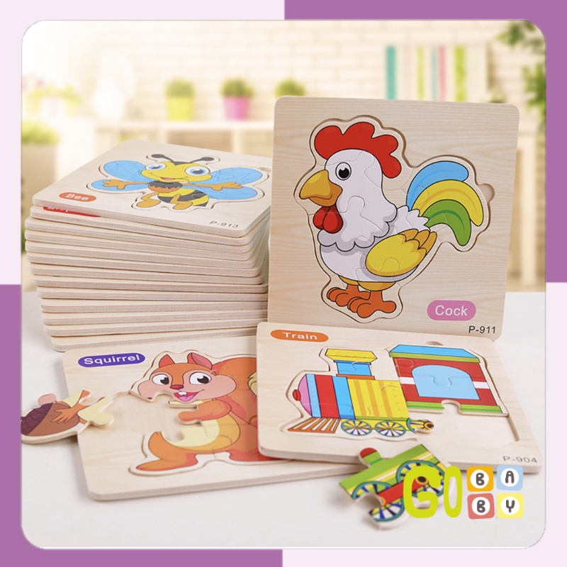 ✿ GOBABYSHOP ✿ Puzzle Mini Pastel Wooden Puzzle Kayu Puzzle Anak Mainan Kayu Puzzle Angka Mainan Edu
