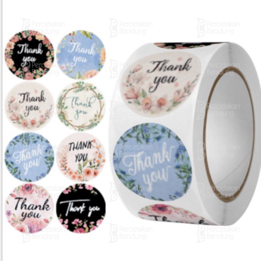 STICKER THANK YOU ||  STIKER TERIMA KASIH || 500 PCS / 1 ROLL || STICKER LABEL MURAH ||-B
