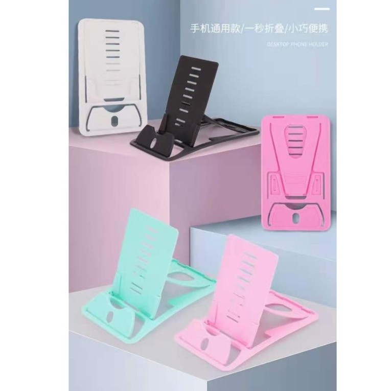 Stand Holder Persegi Aksesoris HP Android Kekinian Phone Holder Plastik Murah Dudukan HP Lipat-3