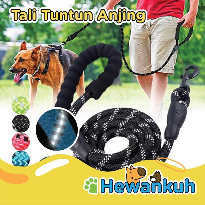 Tali Tuntun Anjing Sedang Besar Kecil Dog Nylon Leash Rantai Medium Large Lentur