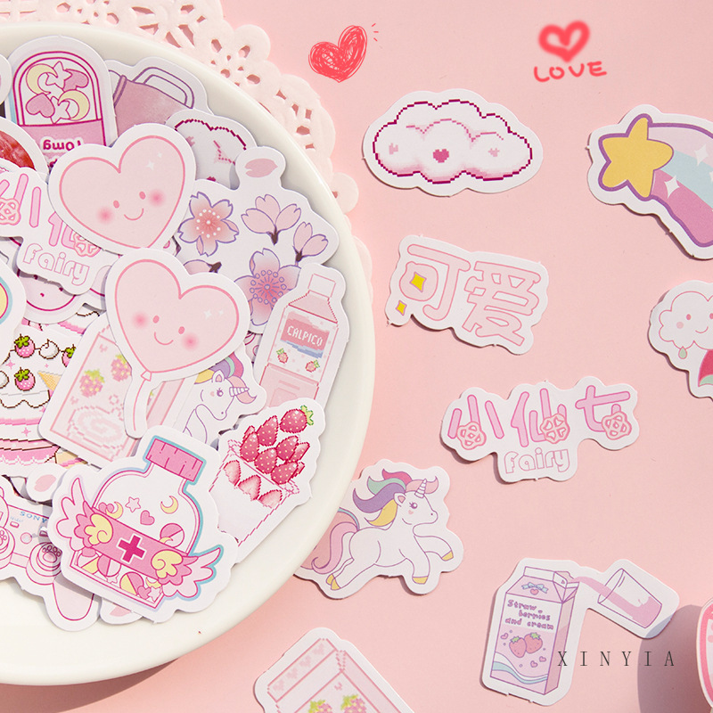 Kotak Lucu Stiker Kawaii Scrapbook Stationery Seri Masa Perempuan