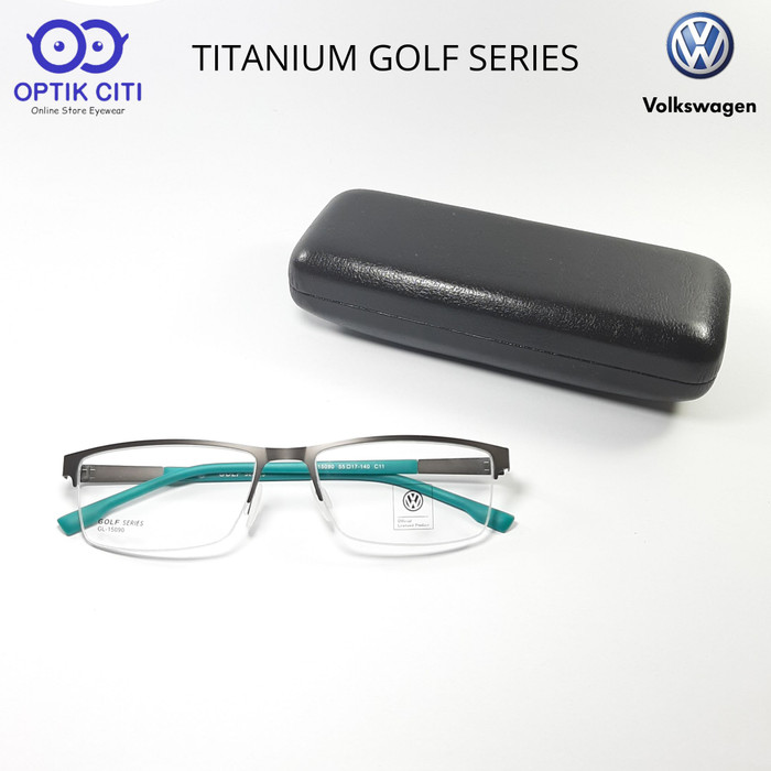 frame kacamata pria VW Half titanium golf series grade original