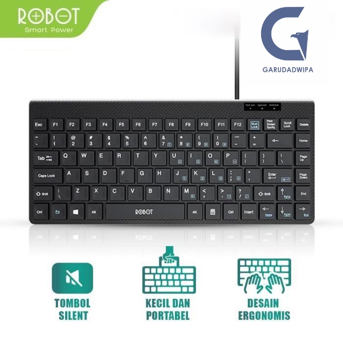 Keyboard Mini USB ROBOT RK10 Mini Wired Keyboard Robot RK10