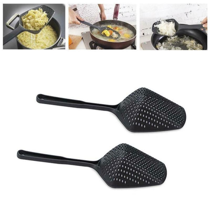 Spatula Sutil Plastik Peniris air Nilon Alat Masak Dapur Fry Food Mesh Strainer Untuk Wajan Anti Gores Teflon