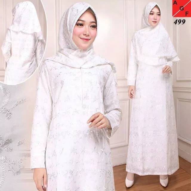 Baju Gamis Putih Gamis Busui Gamis Umroh Baju Haji Baju Manasik Baju pengajian Busana Muslim wanita