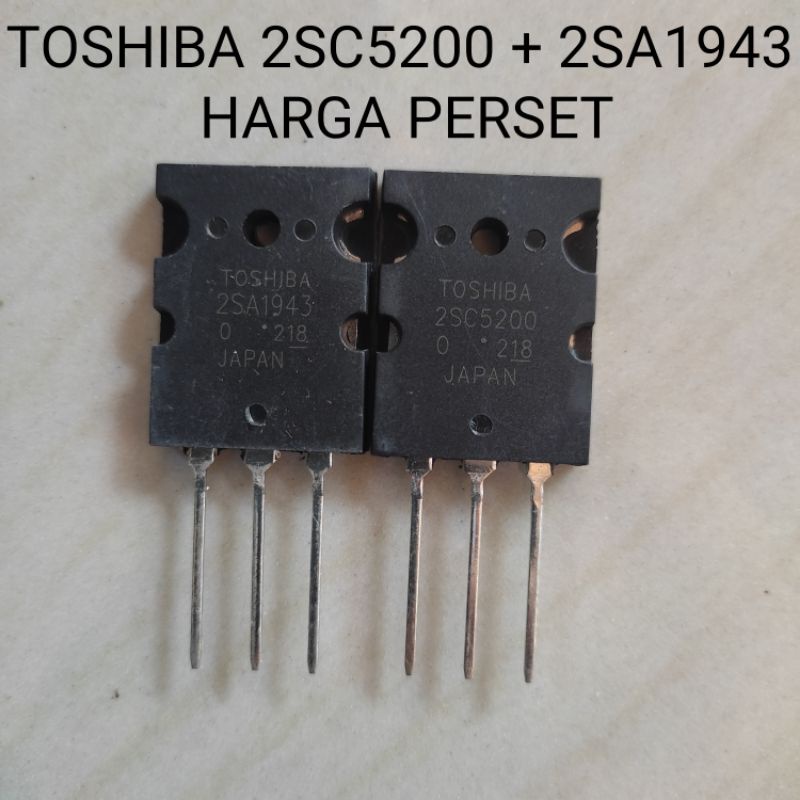 TOSHIBA TR TRANSISTOR 2SA5200 2SC1943 A5200 C1943 SEPASANG 1SET 1PASANG