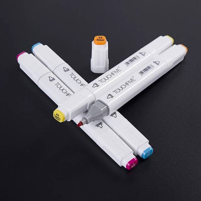 

20/40/80 PCS TouchFIVE Twin Marker Colors Art Drawing Pen Sketsa Spidol Alcohol Base