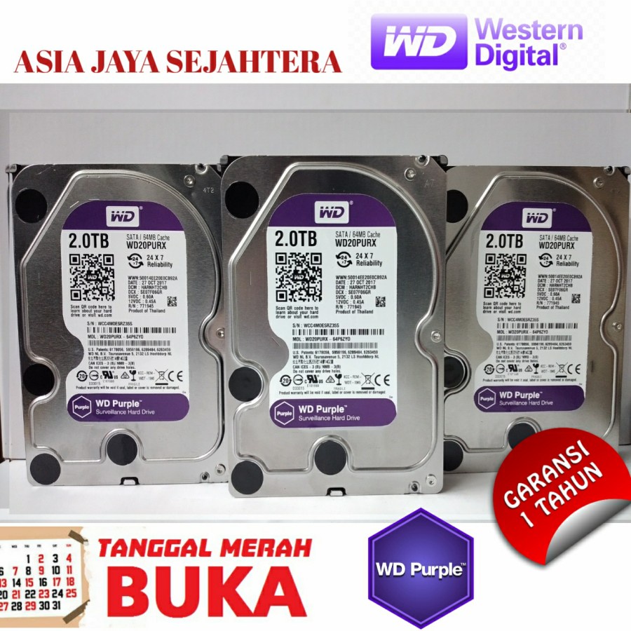 hardisk 2tb wd purple / survilance / hardisk cctv