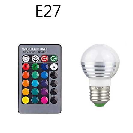 Taffware Lampu Bohlam LED RGB 3W 16 Colors E27 + Remote Control - 2835