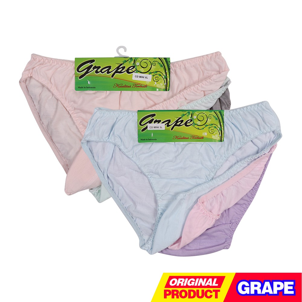 Grape 3pcs Celana Dalam Wanita Basic Polos CD MINI