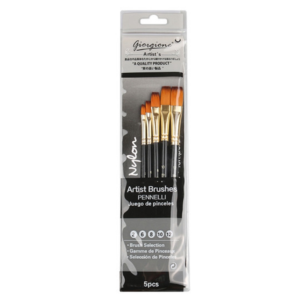 

Giorgione Flat Brush Set 5 G-5020F / Kuas Lukis Set 5