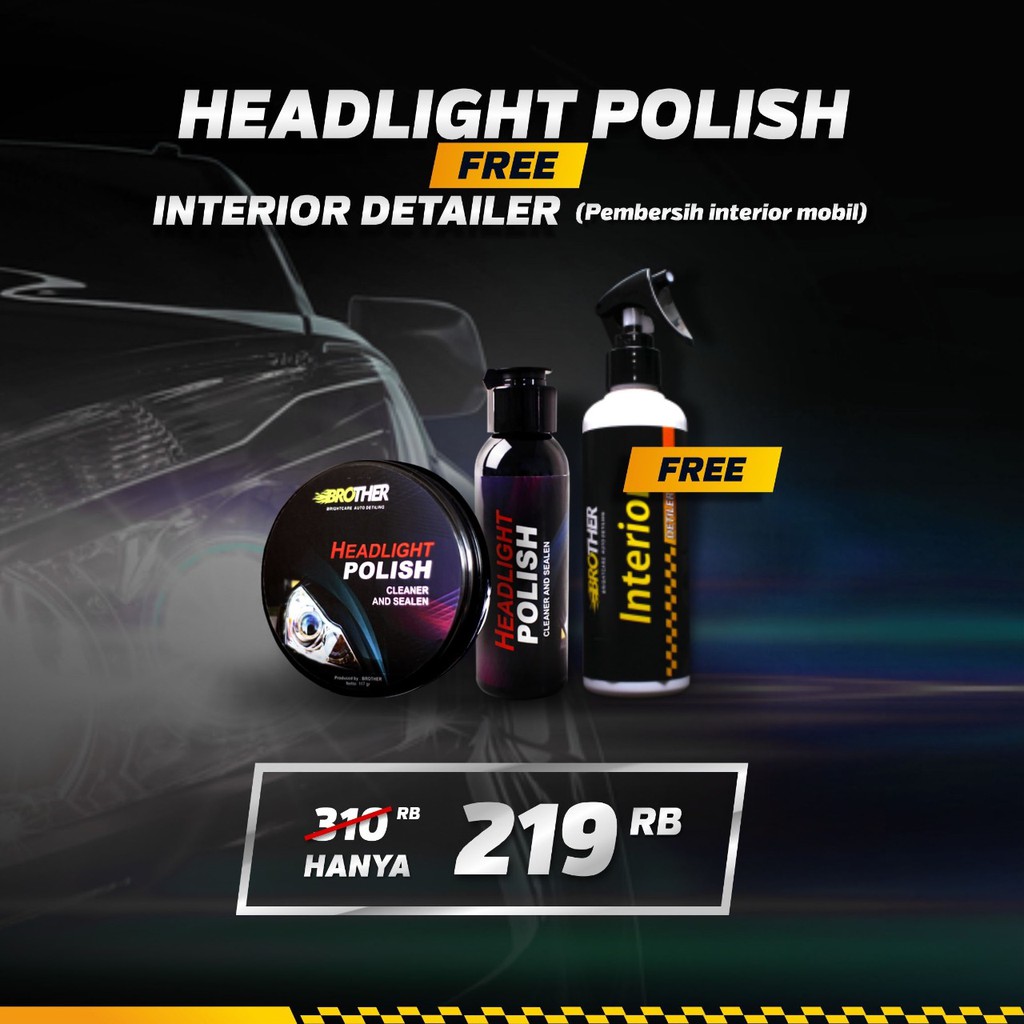 Terlaris Pengkilap Lmapu Mobil Headlight Polis Step 1 dan Step 2 Mencegah Kusam Lampu Mobil/Montor11