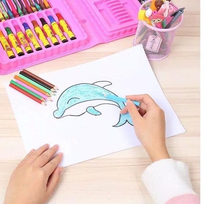

⸨VuK♚⸩ ⭐️ COLOURING SET 86 IN 1 CRAYON KARAKTER CAT AIR PENSIL STATIONARY WARNA |Dibeliyuk
