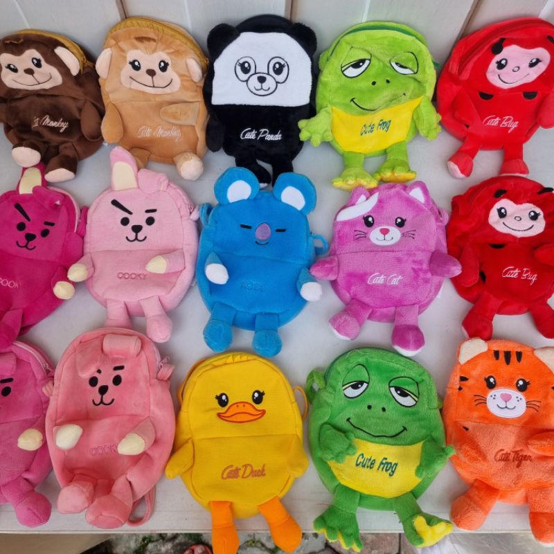 TAS SELEMPANG / SLING BAG BT2 BTS COOKY KOYA CHIMMY AND ANIMALS 17x14x4 CM