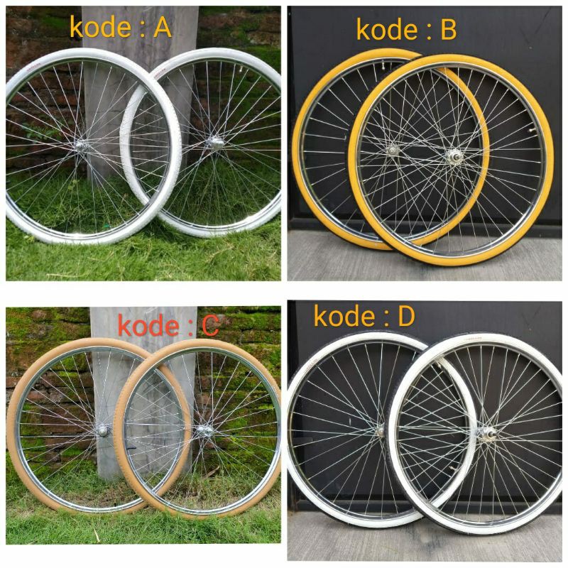 RODA SEPEDA ONTHEL TINGGAL PASANG - BAN ONTEL - RODA ONTEL - RODA SEPEDA ONTEL ONTA UNTO KEBO