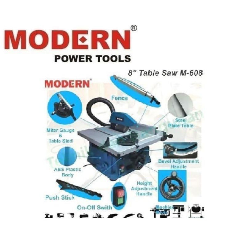 Table Saw Modern M 608 Mesin Meja Gergaji Potong Kayu M608