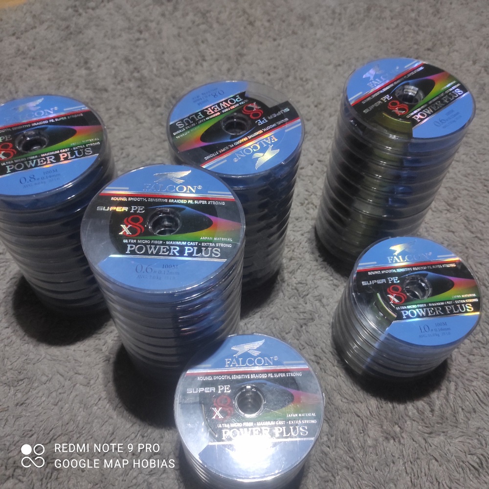 Senar pancing PE X8 Falcon Power Plus  PE 0.6 PE 0.8 PE 1.0