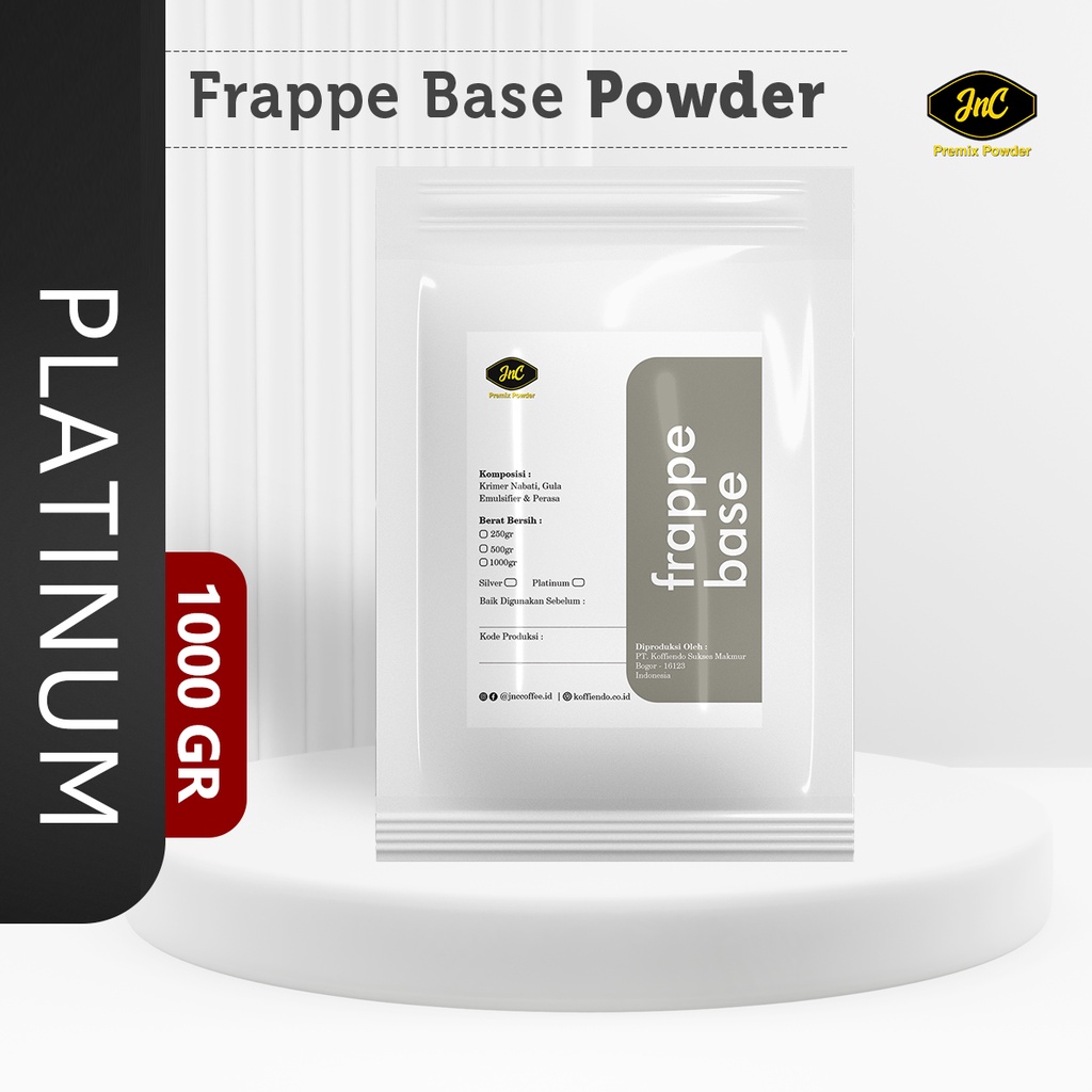 JnC Frappe Base Platinum Powder 1 KG I Bubuk minuman  Frappe Base